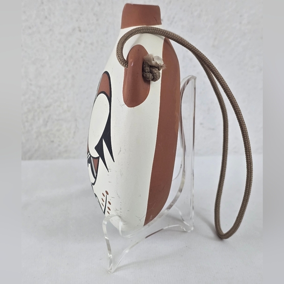 Original Vintage ACOMA PUEBLO Pottery 6" Signed Canteen L. Lowden - Picture 4 of 9